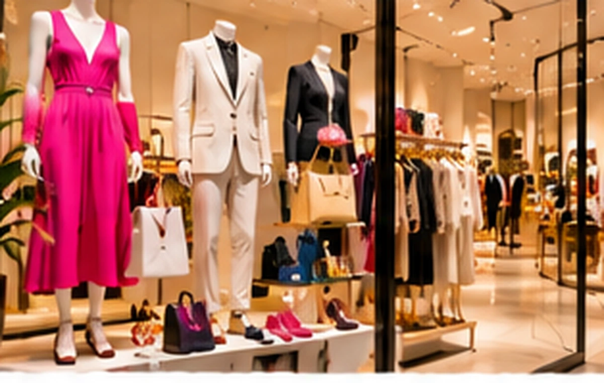 Modern moda mağazası ve giyim ürünleri